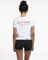 The Womens Tee - White - Center Chest & Back Stacked - Printed - Mushroom