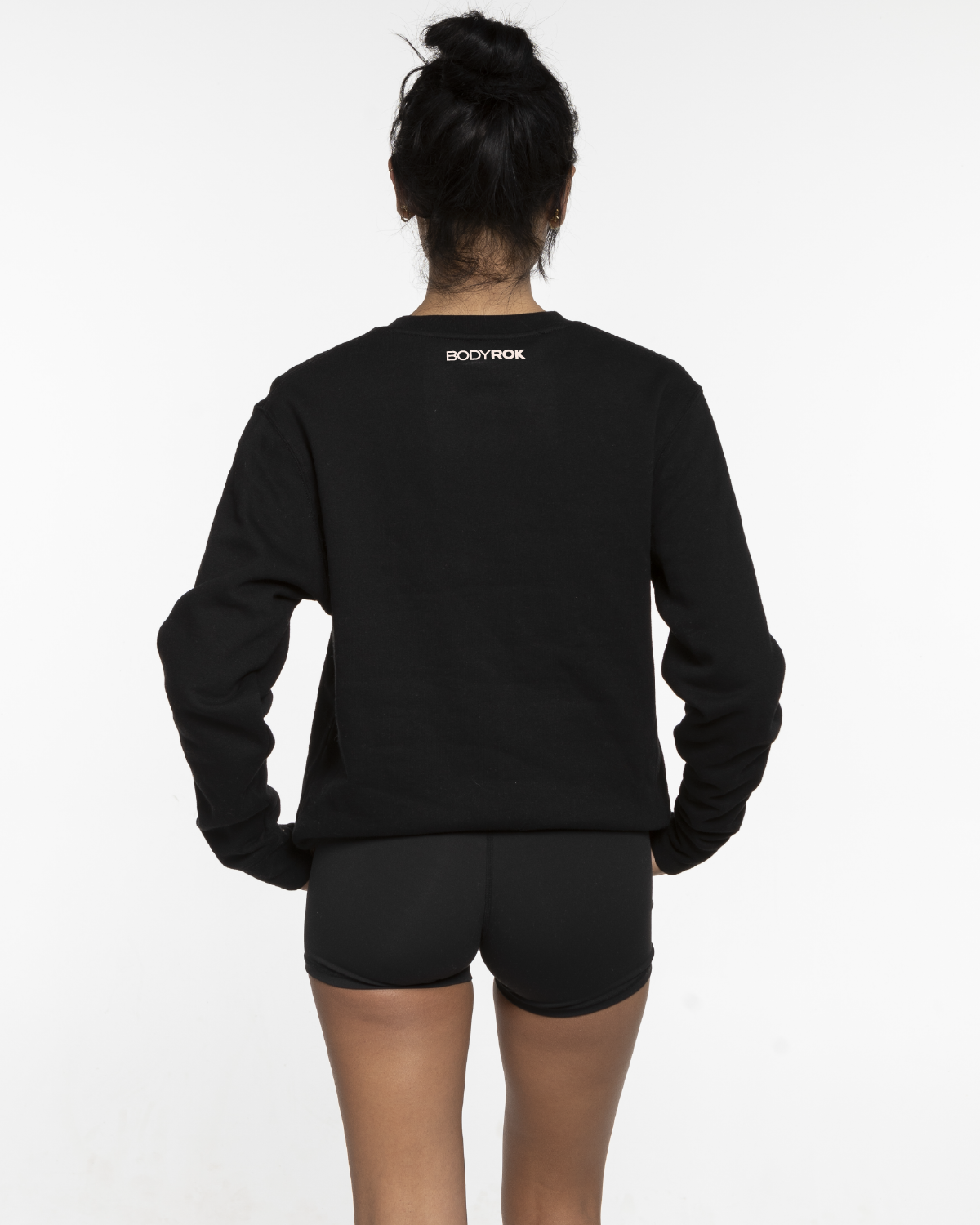 The Mens Classic Crewneck - Black - Bodyrok Employee - Center Chest Embroidered - Back Neckline Printed - White