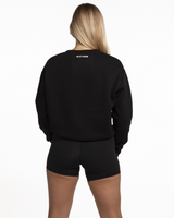The Womens Crewneck - Black - Bodyrok Employee - Left Chest & Back Neckline - Printed - White