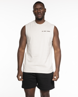 The Mens Heavyweight Tank - Washed Bone - Bodyrok Employee - Left Chest & Back Vertical - Printed - Dark Espresso Brown