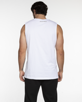 The Mens Classic Tank - White - Bodyrok Employee - Left Chest & Back Neckline - Printed - Storm Gray