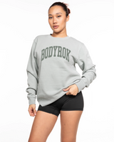 The Midweight Unisex Crewneck - Washed Sage - Varsity 2026 - Center Chest - Printed - Dark Sage