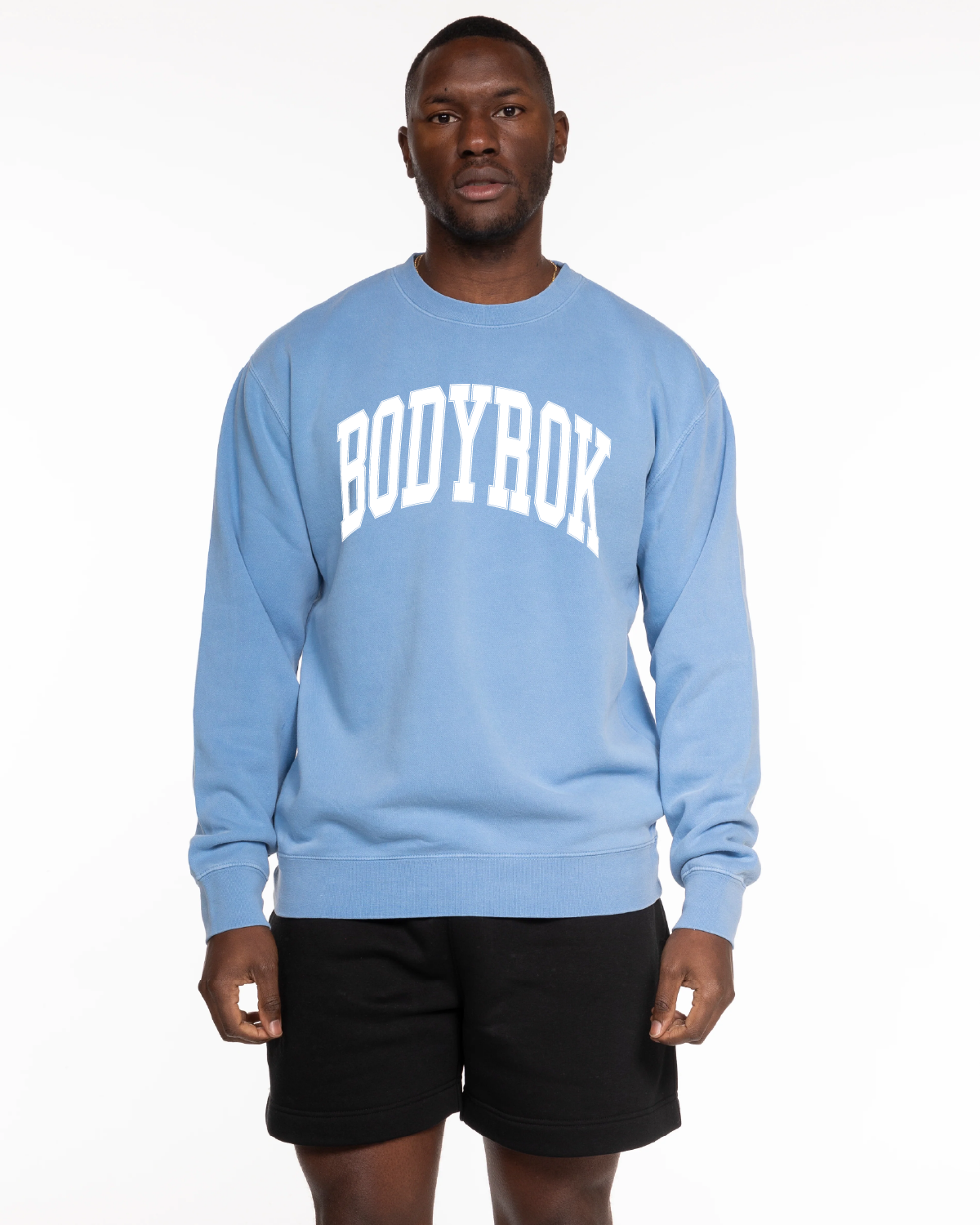 The Midweight Unisex Crewneck - Washed Light Blue - Varsity 2026 - Center Chest - Printed - White