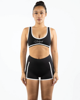 The Piped Bra - Black - Summer 2026 - Center Chest Script - Printed - White