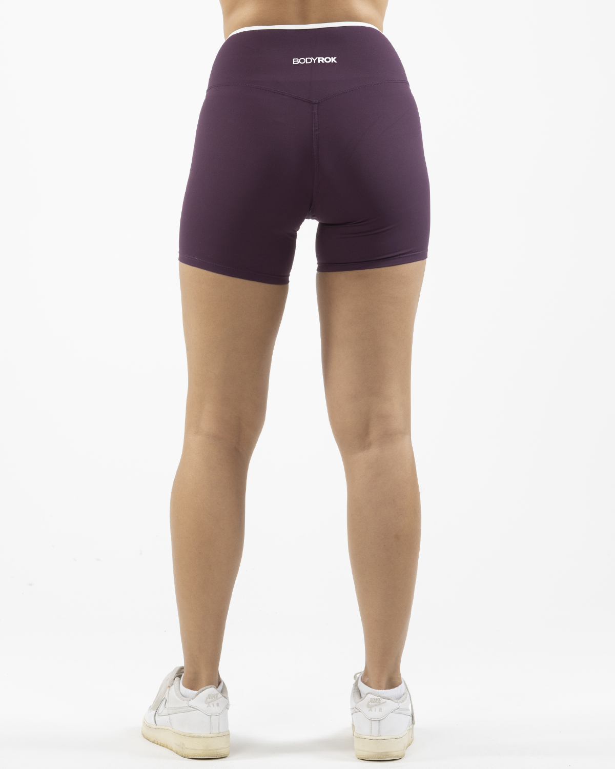 The Piped Crossover Short - Purple - Bodyrok Employee - Back Waistline - Printed - White