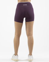 The Piped Crossover Short - Purple - Bodyrok Employee - Back Waistline - Printed - White