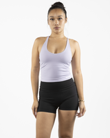 The Sporty Strappy Tank - Light Purple - Bodyrok Employee - Front Bottom Left - Printed - White