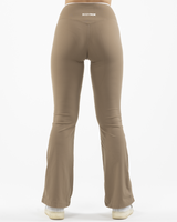 The Crossover Flare Legging - Brown - Bodyrok Employee - Back Waistline - Printed - White
