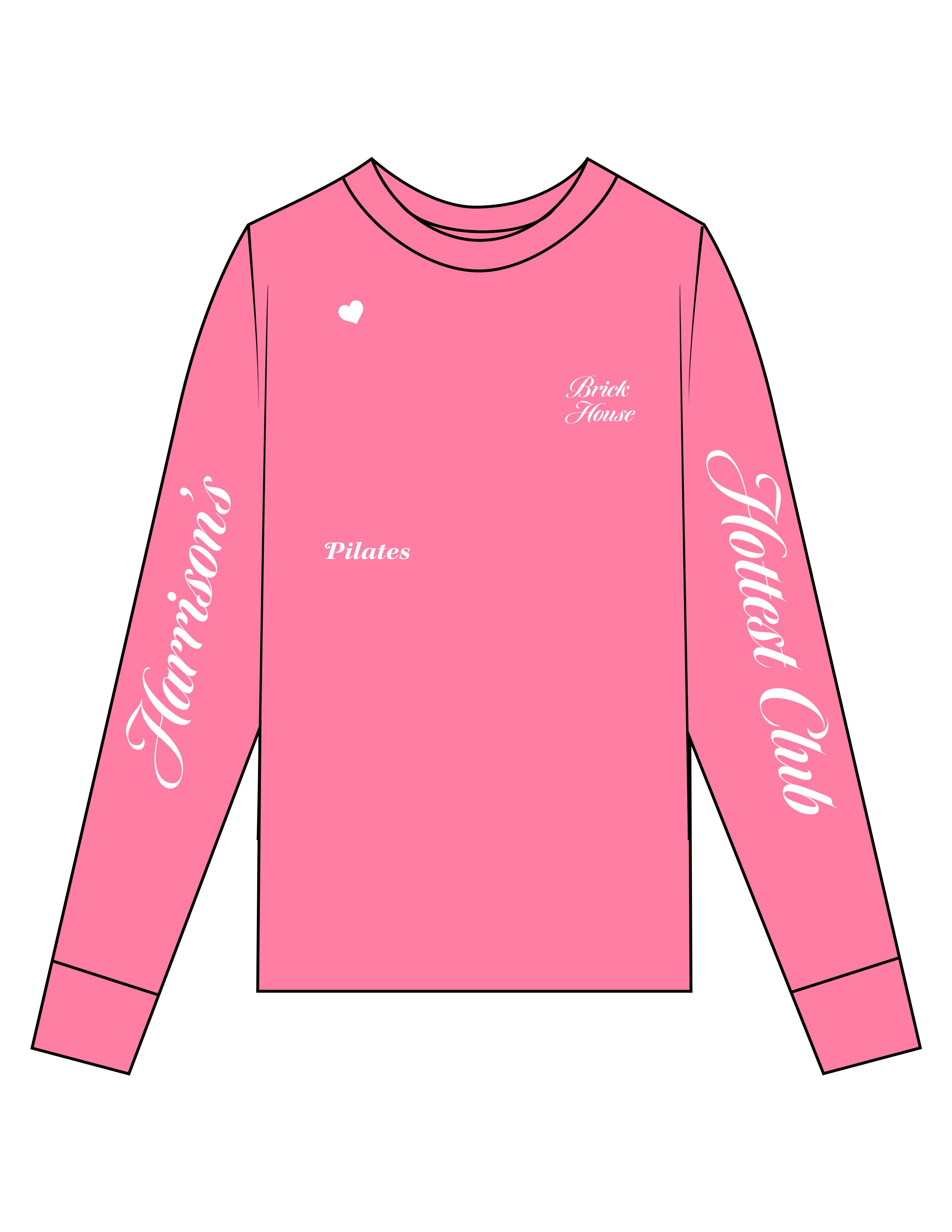 The Unisex Midweight Long Sleeve - Watermelon - Brick House Fitness - Left Chest & Right Trunk - Left & Right Sleeve - Full Back - Printed - Full Color