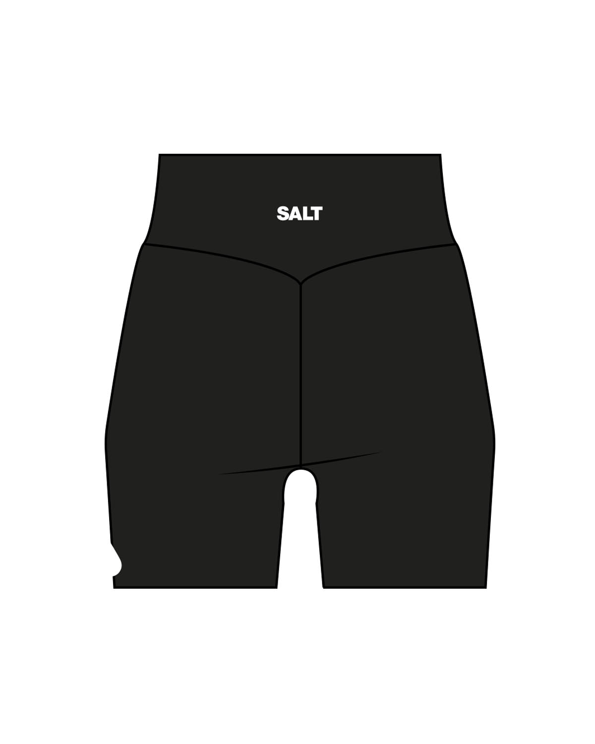 The Basic Short - Black - Salt - Back Center - Left Leg - White