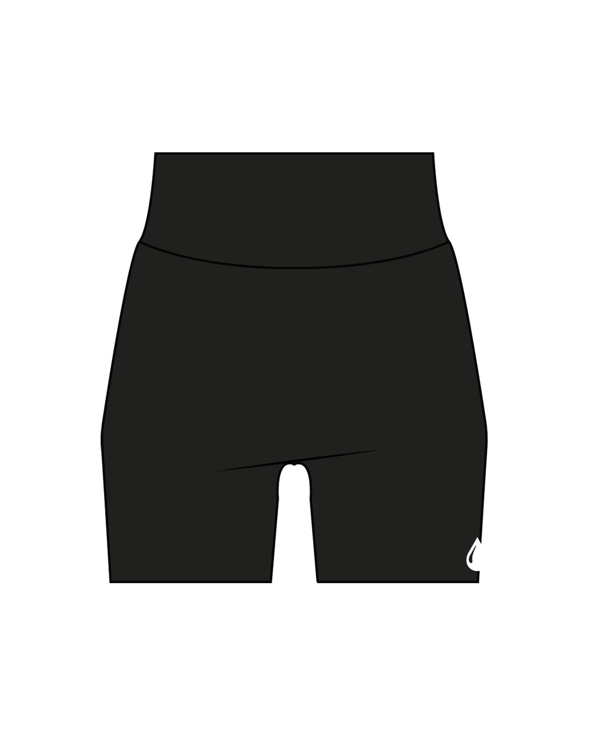 The Basic Short - Black - Salt - Back Center - Left Leg - White