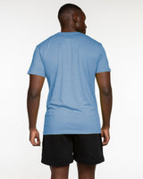 The Mens Tee - Carolina Blue - Reiner Pump Systems - Left Chest & Back Stacked - Printed - Navy