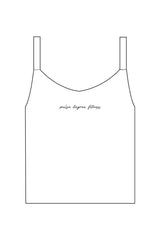 The Micro Rib Strappy Crop Tank - White - Pulse Lagree Fitness - Center Chest - Printed - Black
