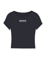 The Sporty Crop Short Sleeve - Grey - Eclipse Fitness Studios - Center Chest Stacked - Printed - Full Color