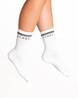 Crew Socks - White with Bands