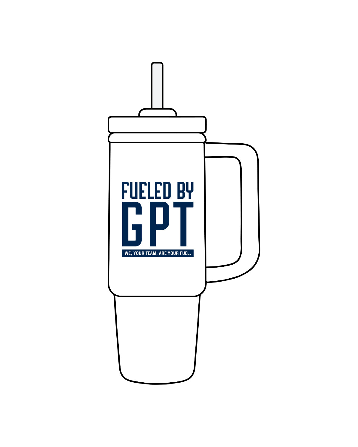 The Tumbler Cup - White - GPT - Navy