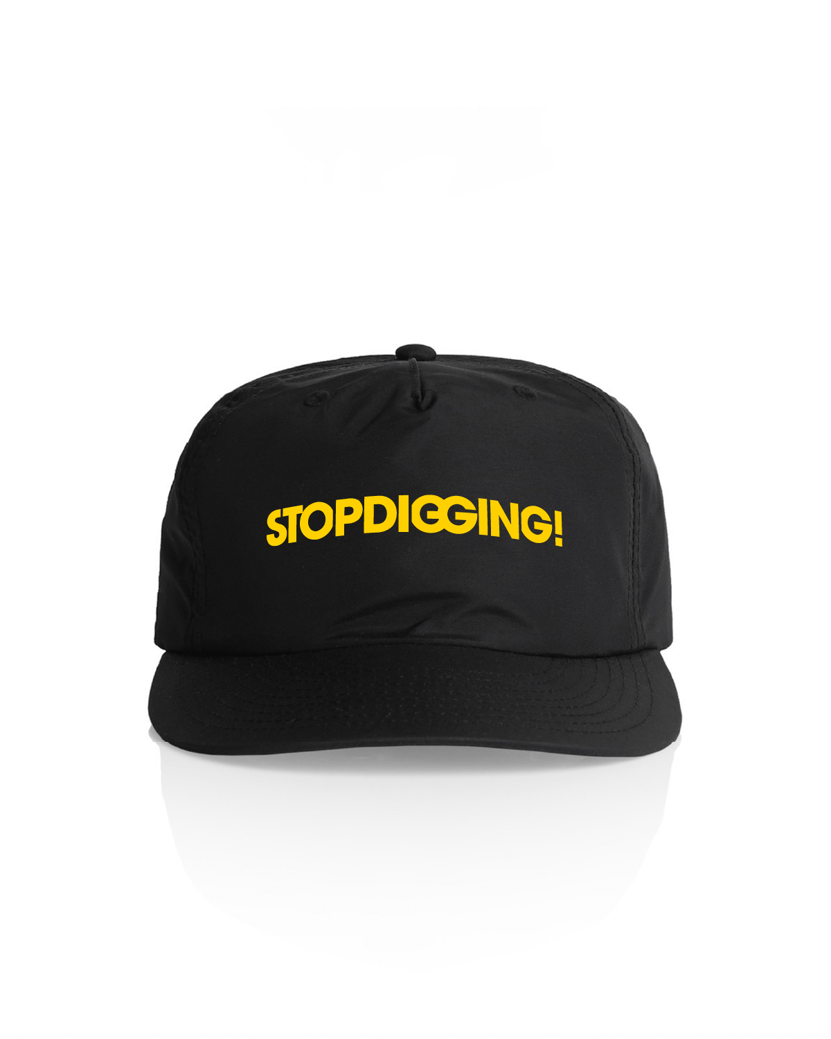 The Surf Cap - Black - Groundbreakers - Center - Text - Yellow