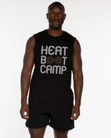 The Mens Classic Tank - Black - Heat Bootcamp - Center Chest Stacked - Full Color Printed