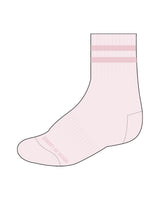 The 3/4 Crew Sock - Light Pink - L119 - House of Lagree - 2 Lines & Bottom Text - Darker Pink Logos - L285 - Circle Shape Grip - Transparent