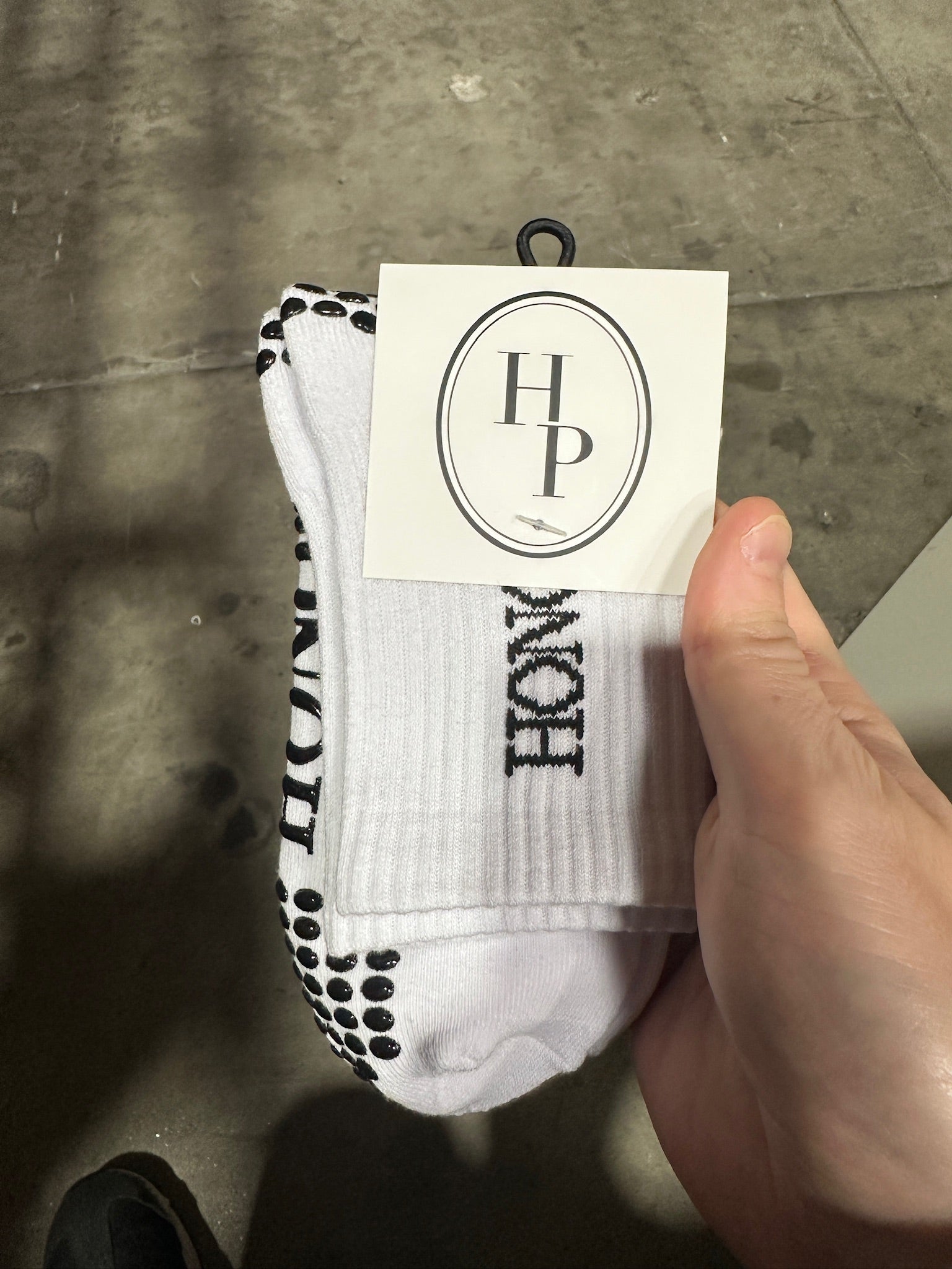 The 3/4 Crew Sock - Off White / Black - Honor Pilates