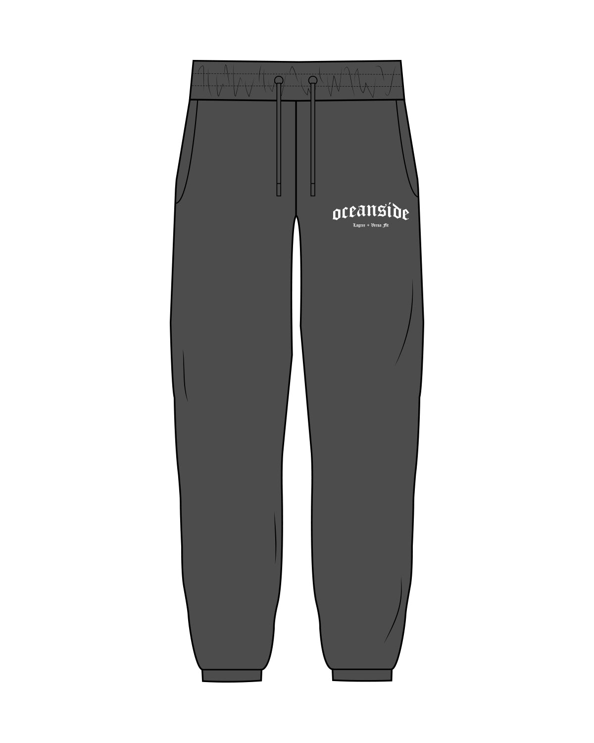 The Womens Classic Sweatpants - Washed Black - Lagree Versa Fit - Oceanside - White