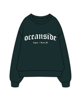 The Mens Crewneck - Pine Green- Lagree Versa - Center Chest Stacked - White