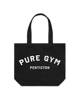 The Tote Bag - Black - Pure Gym - Collegiate Logo - White