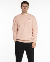 The Midweight Unisex Crewneck - Washed Rose - Real Good Pilates -Left Chest - Back Wavy Stacked - Printed - Full Color