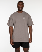 The Mens Heavyweight Tee - Washed Gray - Real Good Pilates - Left Chest "RGP" & Center Back Stacked - Printed - Tone on Tone