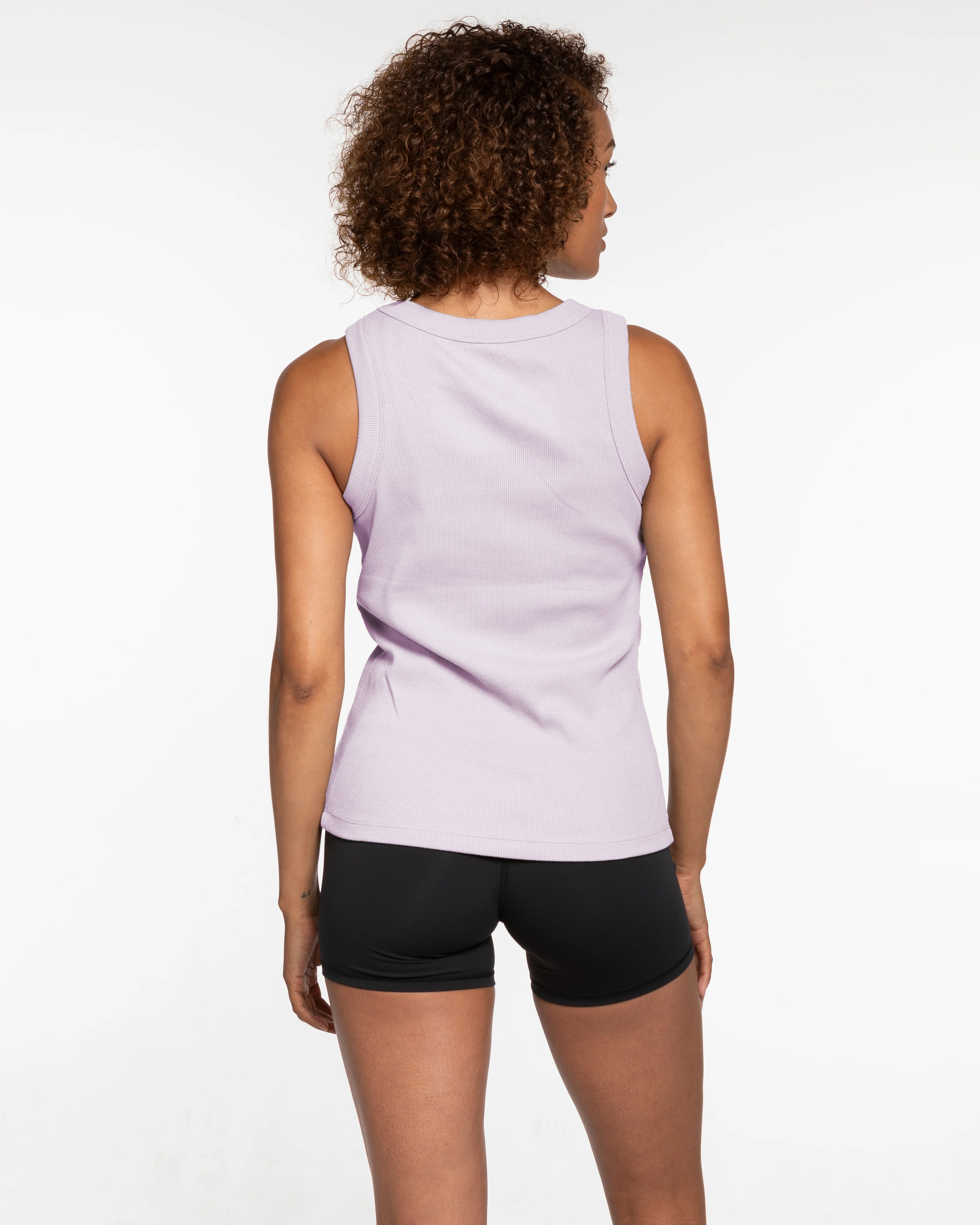 The Ribbed Full Length Tank - Orchid - Training Club - Center Chest - Embroidered - Tone on Tone
