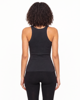 The Ribbed Full Length Tank - Washed Black - Game Changer - Center Chest Stacked - Embroidered - White