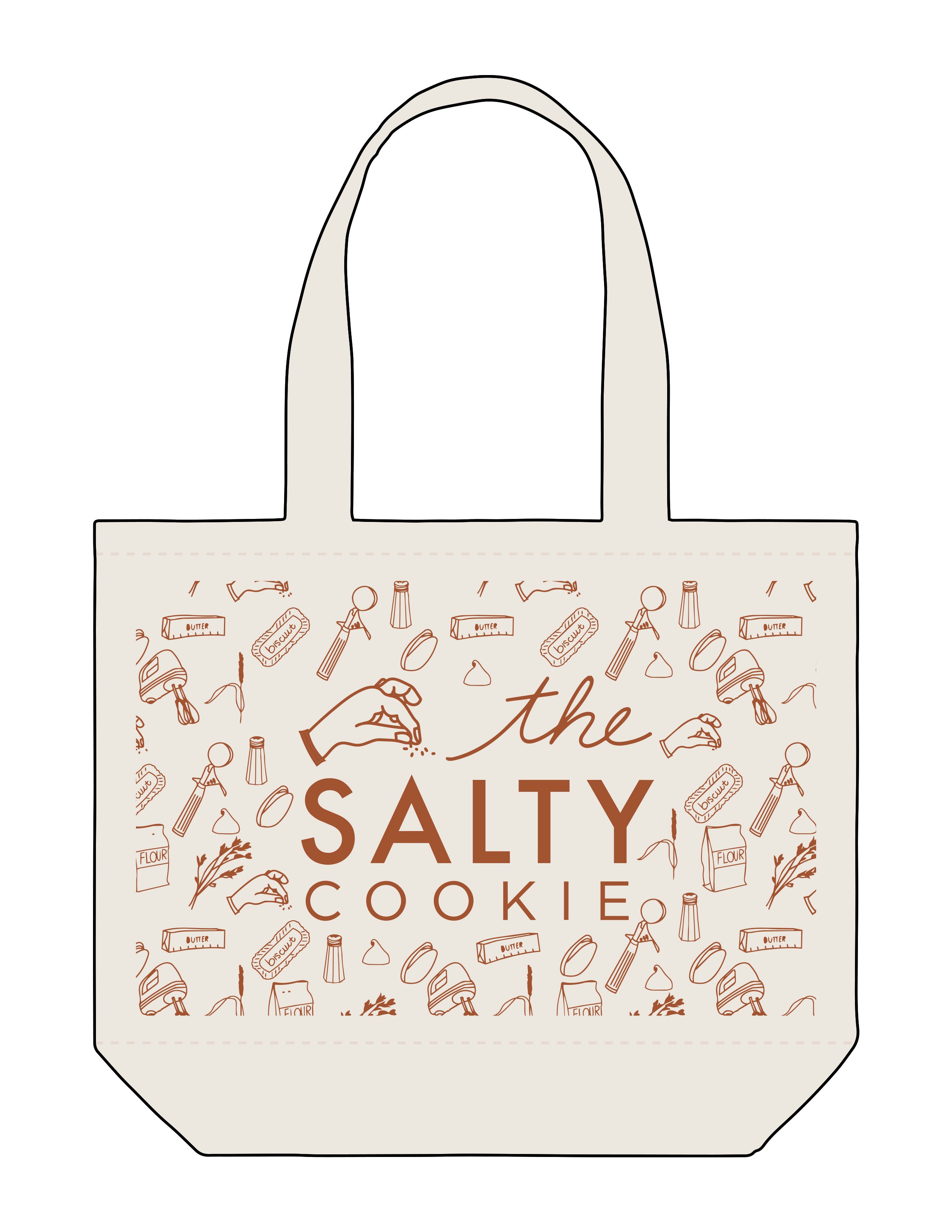 The Tote Bag - Natural - Salty Cookie - Full Body - Printed - Brown