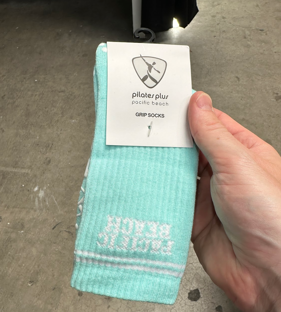 Mint Crew with White Grip - Pilates Plus PB
