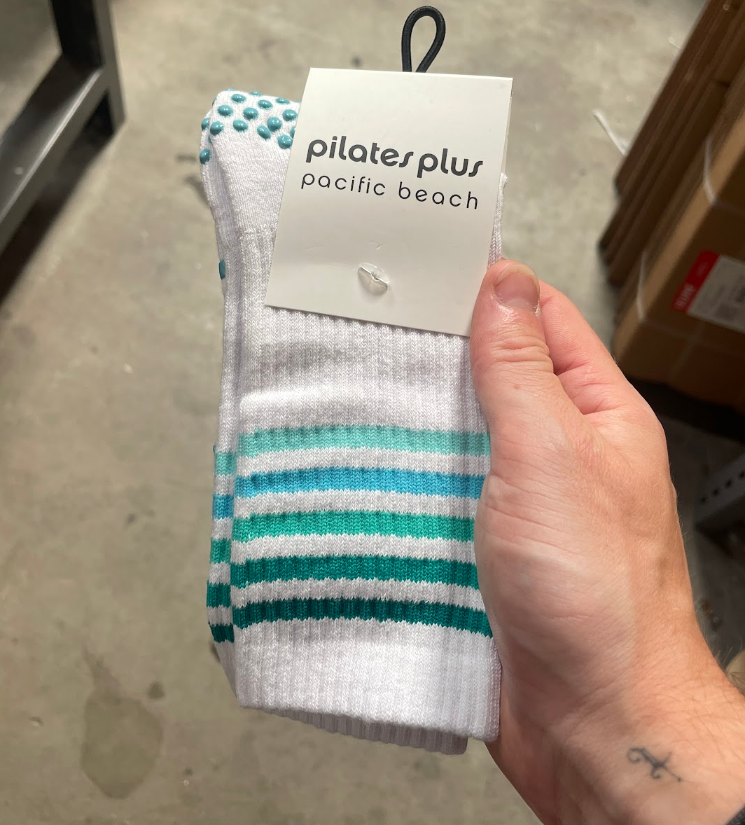 Crew - Blue Ombre Stripe - Blue Grip - Pilates Plus PB