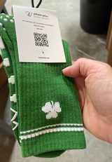 Crew - Green Shamrock - White Grip - Pilates Plus PB