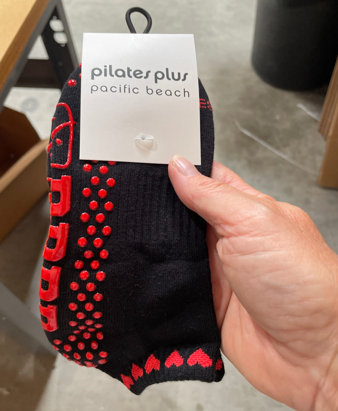 Ankle - Black Valentines - Red Grip - Pilates Plus PB
