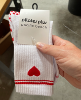 Crew - White Valentines - Red Grip - Pilates Plus PB