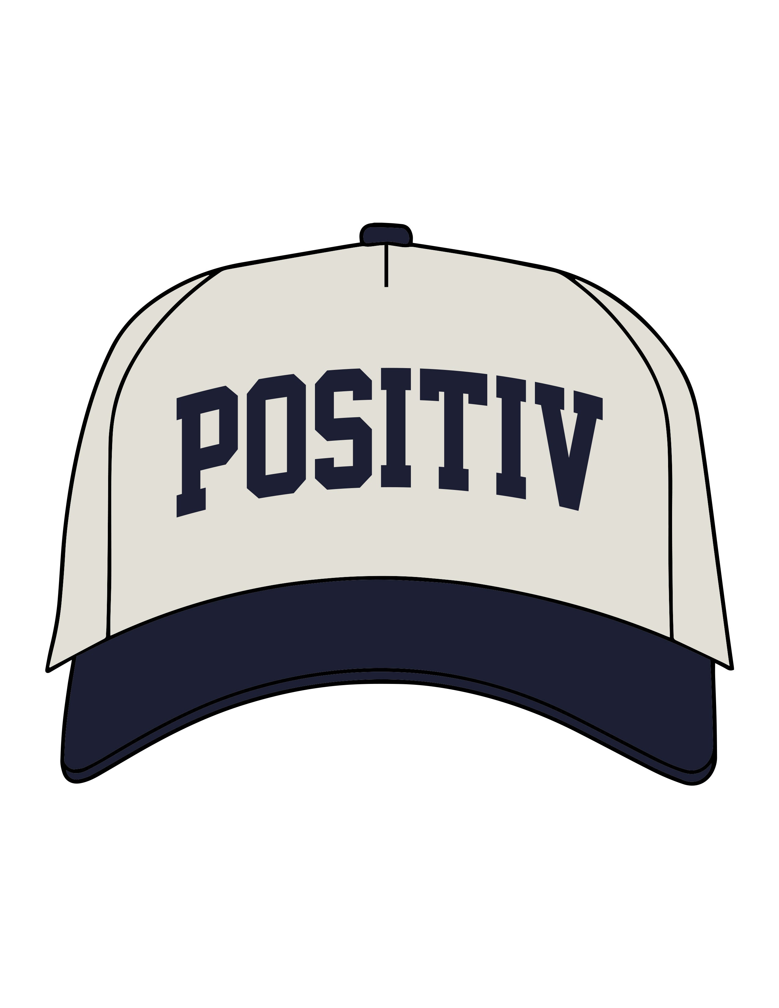The Canvas Cap - Natural / Midnight - Solos Pilates - Center Crown "POSITIV" - Embroidered - Midnight