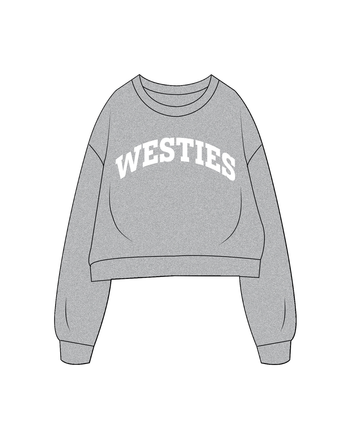 The Oversized Crop - Heather - Stryker - Westies - Heather / White