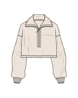 The Suede 1/2 Zip - Latte - Haus of Fitness - Embroidered Written Left Chest - Tone on Tone