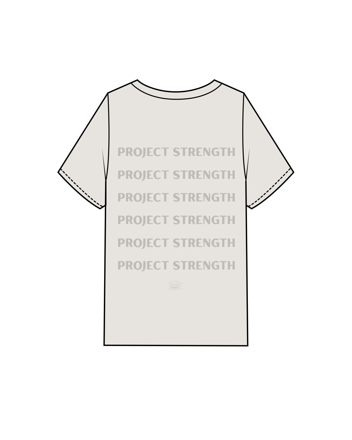 The Mens Heavyweight Tee - Washed Bone - Paige Simmons - Center Chest & Repeating Back Logo - Tone to Tone
