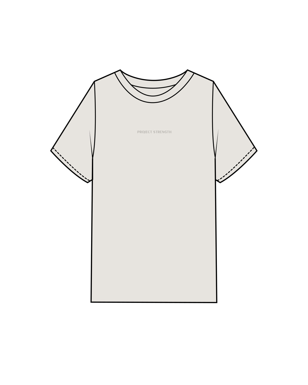 The Mens Heavyweight Tee - Washed Bone - Paige Simmons - Center Chest & Repeating Back Logo - Tone to Tone