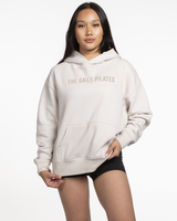 The Womens Hoodie - Bone - TheDailyPilates - Center Chest - Printed - Tone on Tone