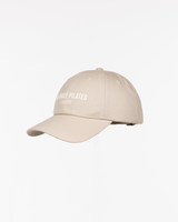 The Dad Hat - Stone - TheDailyPilates - Center Crown Stacked - Embroidered - White
