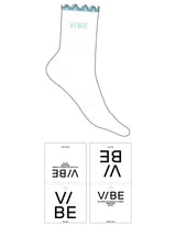 The 3/4 Crew Sock - White - The Vibe - Clearwater Ruffles - Top Logo - EMB - Clearwater