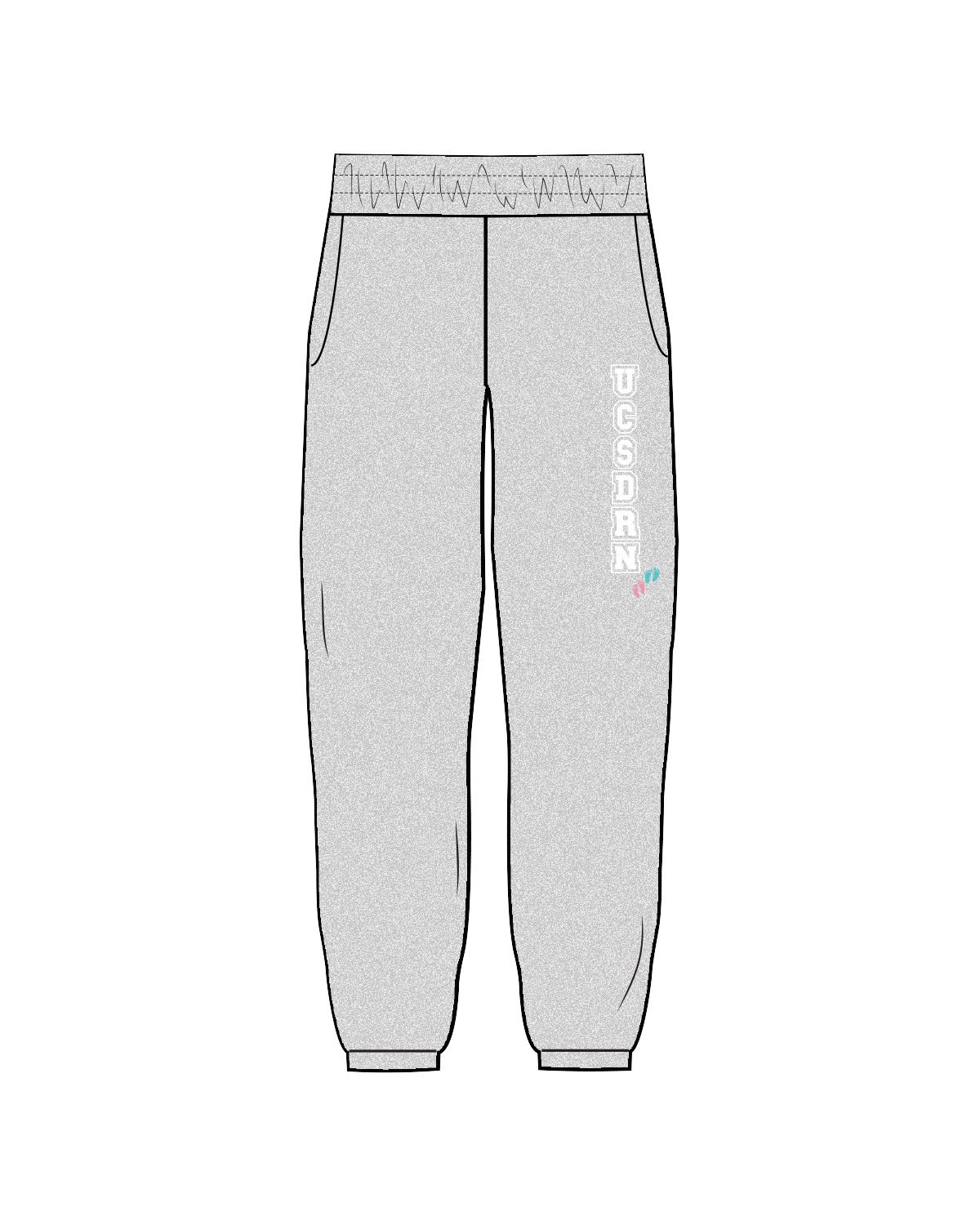 The Classic Sweatpants - Heather - UCSD RN - White / Full Color