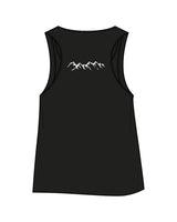 The Crop Tank - Black - HIIT Performance - Left Chest & Back Mountains - Printed - White