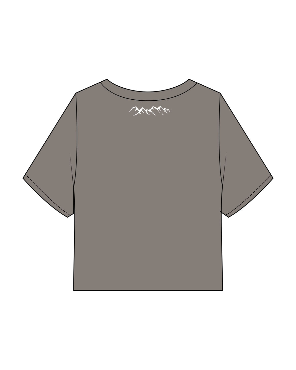 The Heavyweight Crop Tee - Washed Gray - HIIT Performance - Left Chest Stacked & Back Neckline - Printed - White