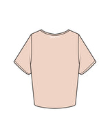 The Crop Tee - Pale Pink - HIIT Performance - Left Chest Stacked & Back Neckline - Printed - White