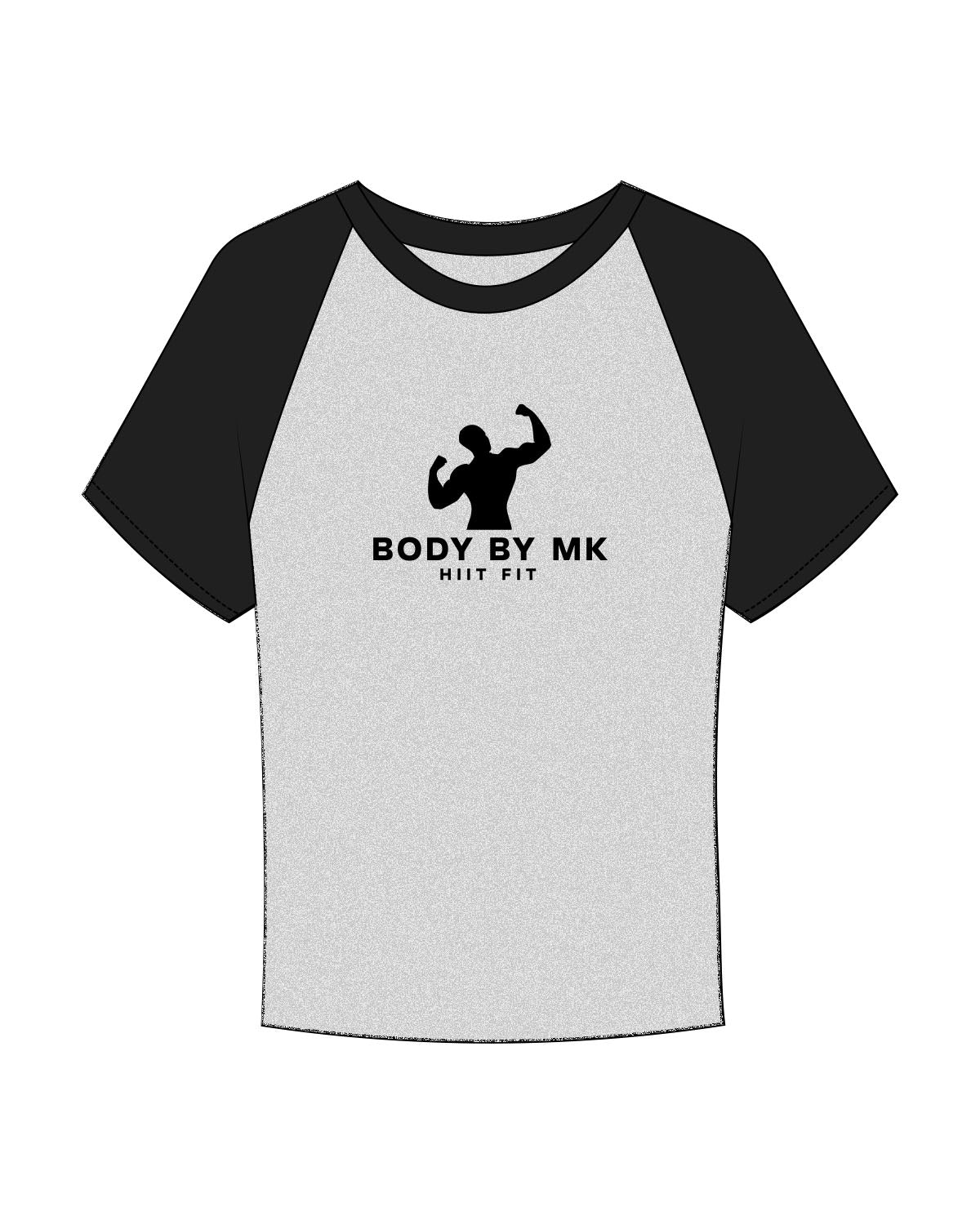 The Micro Rib Baby Tee - Heather / Black - HIIT Performance - Center Chest "Flex" - Printed - Black